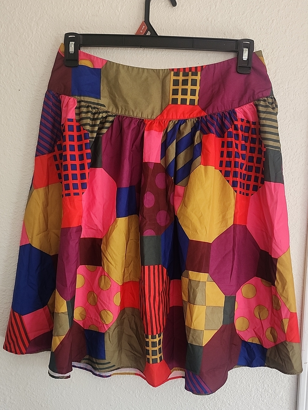 Isaac Mizrahi Multicolor Geometric Patchwork Skirt